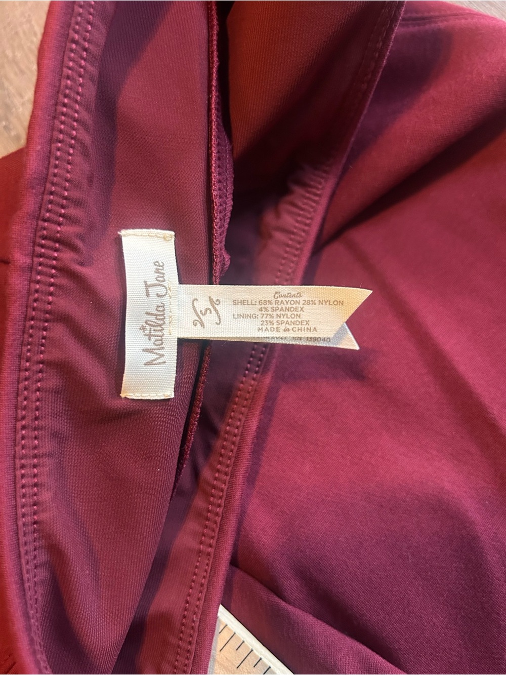 Matilda Jane Burgundy Skinny Ponte Pants Small NWOT - Picture 7 of 9